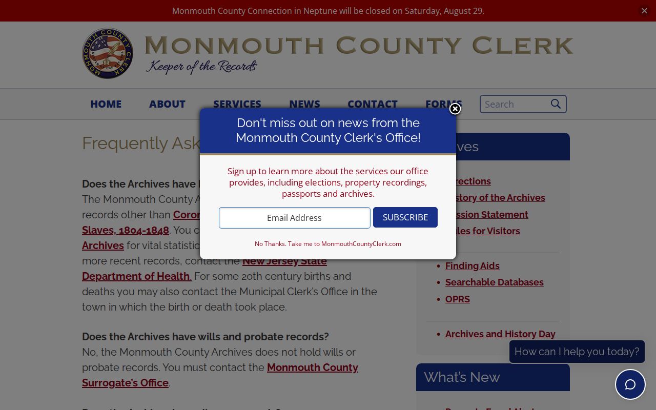 Long Branch previous residents research through Monmouth County Archives
