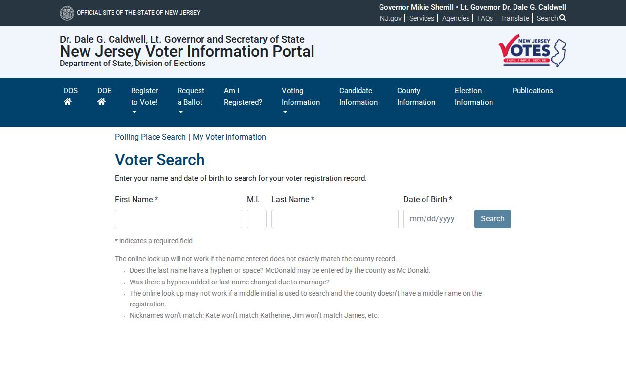 Long Branch residents directory route to New Jersey voter registration check